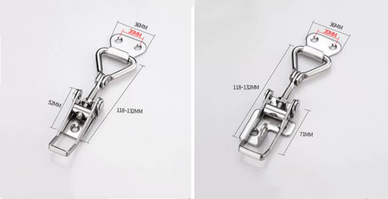Adjustable Metric Measurement Stainless Steel Spring Lever Tension Latch Toggle Clamp for Toolbox Latch Locking Mechanism