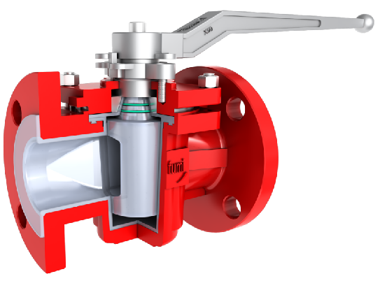 Carbon Steel PFA Lined Plug Valve PTFE Lined 300LBS Bare Shaft Sleeved Type