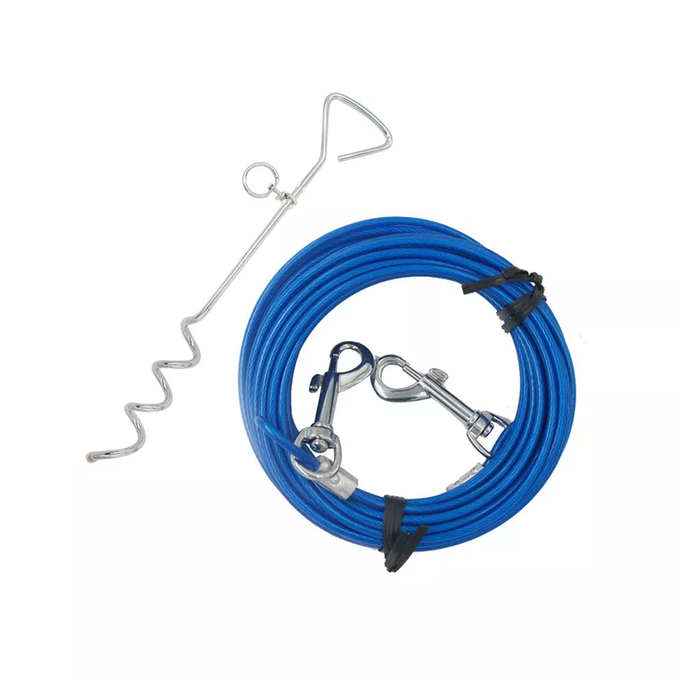 Cable de amarre para perros de acero al carbono de 20 pies de altura para perros de 60 a 90 libras