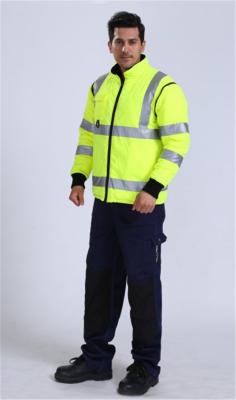 7 em 1 revestimento do trabalho do inverno do OEM Hivis, 300D Oxford olá! Vis Heavy Duty Work Coats