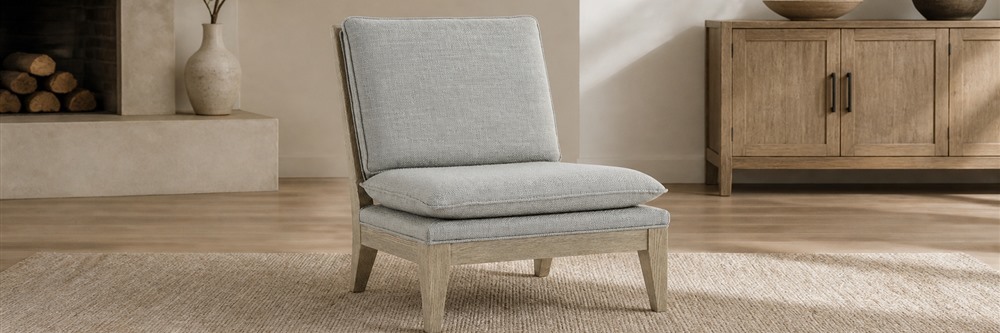 Relaxed Contemporary Solid Wood Lounge Chair with Loose Cushions    CYC-043