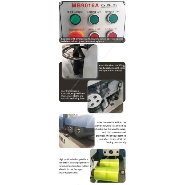 MB9016A 160mm High Speed Wood Door Line Milling Machine for 10-120mm Working Thickness
