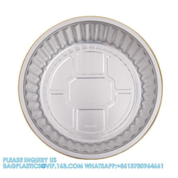 280mm Diameter 5000ml Aluminum Foil Baking Pans Pizza Tray Round Disposable Aluminum Foil Container With Lids