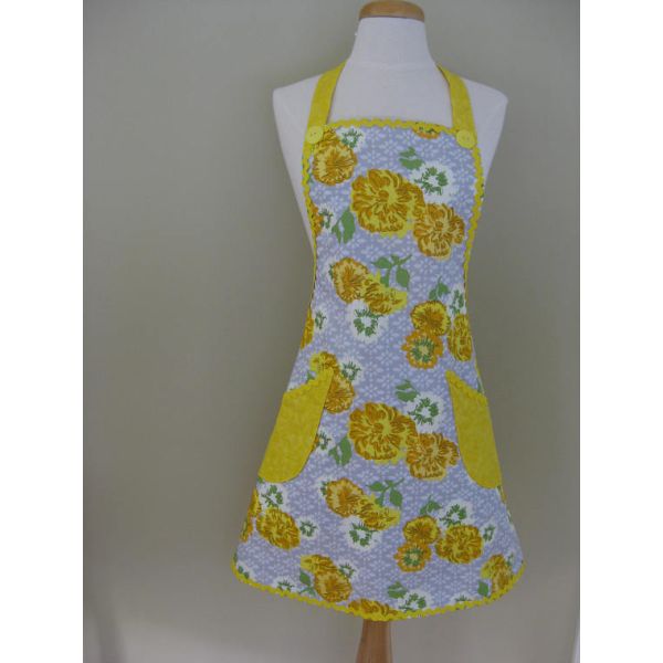 Ladies Apron, Kitchen Apron, Full Cooking Apron, Yellow Apron, Apron With Pockets, Gift For Women, Adult Apron, Gift Und