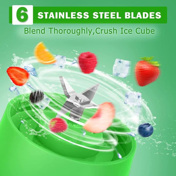 Silicone PC Electric Mini Ice Bottle Blender Home USB 2/4/6 Blades Juicer Cup Machine