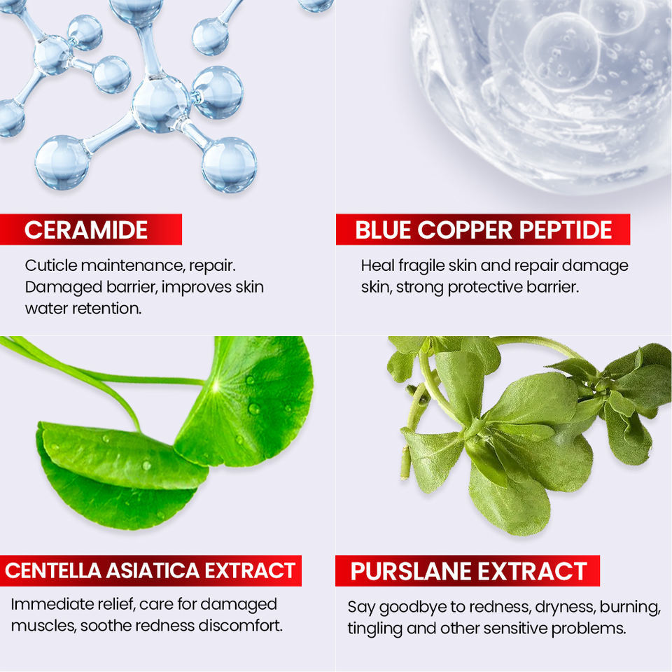 OEM ODM brand luxury soothing repair serum natural organic skin care reduce redness repair damaged skin facial serum essence