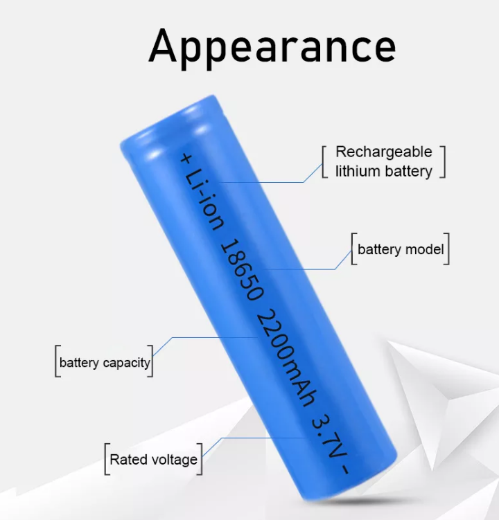 Цилиндрическая разрядка гальванических элементов 2200mAh 1c 5c 10c 3.7V 18650 Li Lon LFP для Tesla