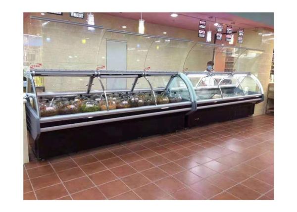 Santé verte congélateur horizontal commercial avec rideau d'air pour poisson et viande fraîche