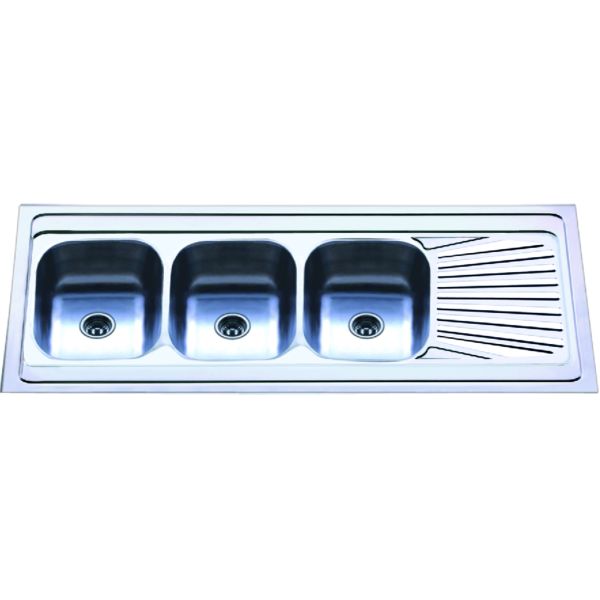Кухонная раковина таза Fishtail доски тройная с длиной Drainboard 160cm