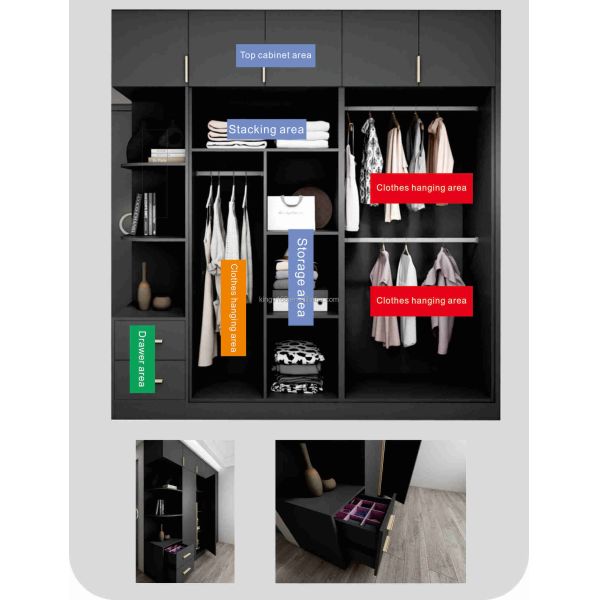 18mm Melamine Chipboard Customized Wardrobe Individual Bedroom Storage Cabinet