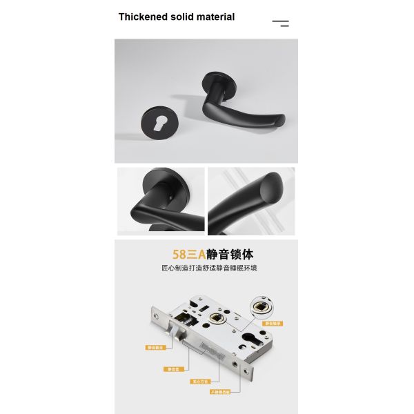 Разделенная Mortise деревянная ручка замка установила алюминиевый Matt