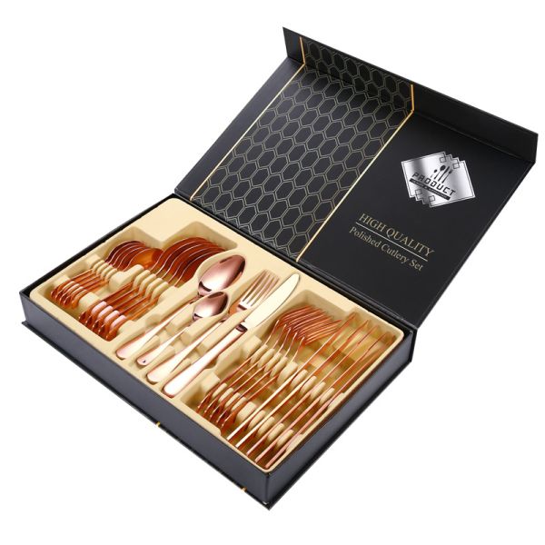 Modern Design Party Occasion Giftbox Knife Fork Spoon Set for Western Dinner