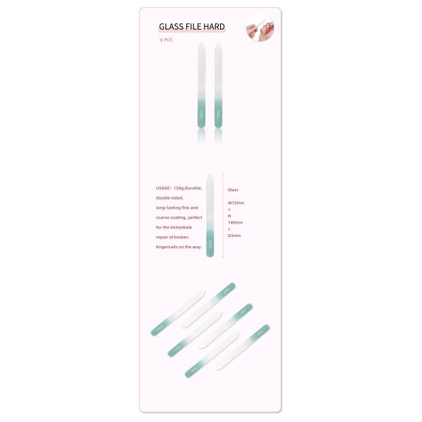 Пилочки для ногтей Кристл OEM стеклянные для естественного бархата ногтей приглаживают поверхностное 6pcs