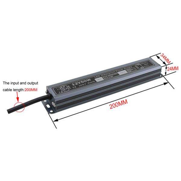 12v 50w waterproof power supply IP67 with coffee color LED transformer Adapter for LED Light