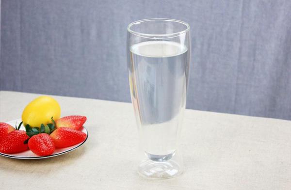20oz Ultra Clear Double Wall Glass Coffee Mug For Beer / Tea , Handmade Blowing