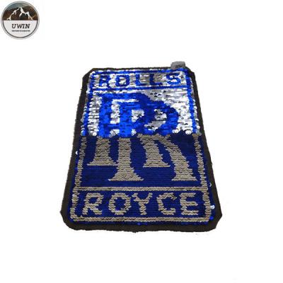 Double R Letter Reverse Sequin Patch Eco Friendly Durable Any Shape Available