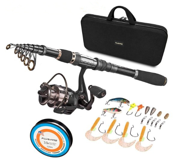 Black Durable Nylon + EVA Material Fishing Rod Case With Handle