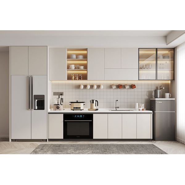 Cupboard Set Wooden Storage Cabinet White Oak Kitchen Cabinets with Handles
