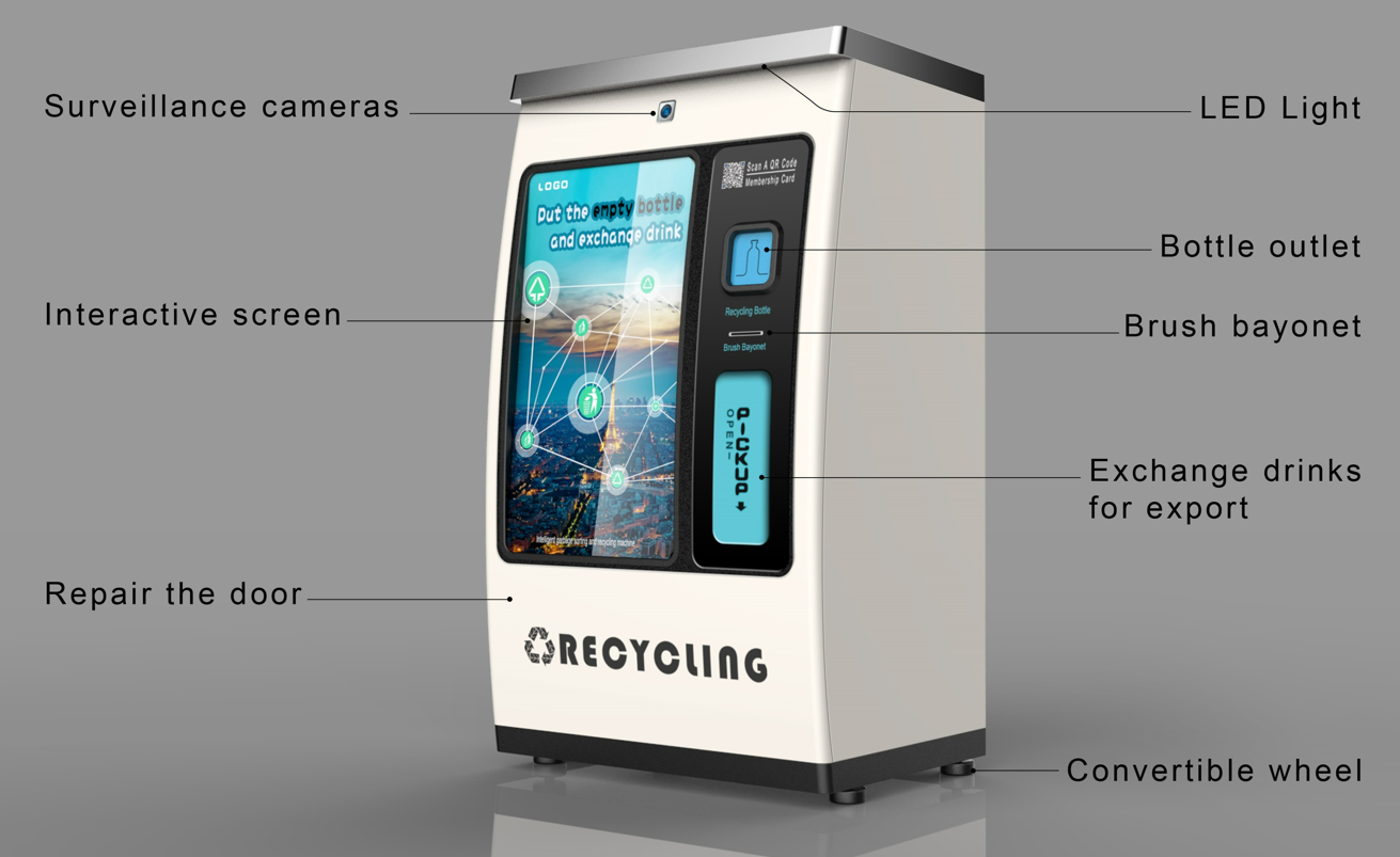 Hospital Glass Bottle Recycling Vending Machine 350KG Reward Redeem Gift / Digital Deposit