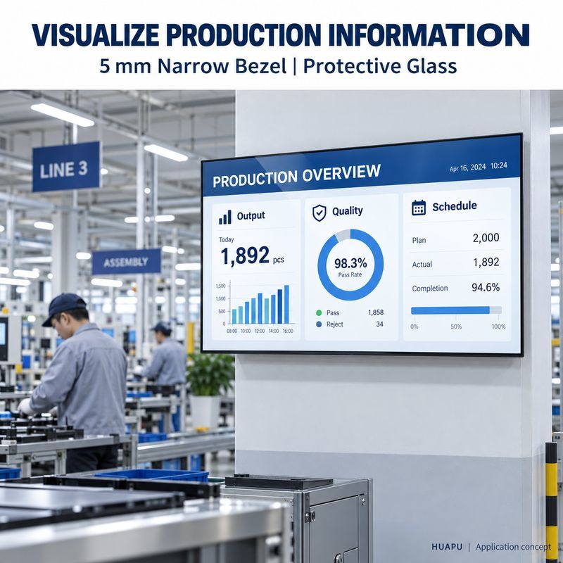 75 Inch 4K Indoor Large Format LCD Display Screen For Factory Production Dashboards