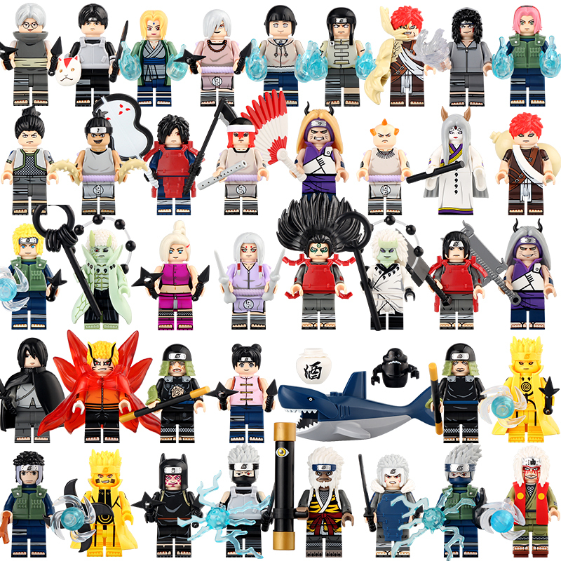 Durable Anime Minifigures Naruto Haruno Sakura Sarutobi Hiruzen Building Blocks