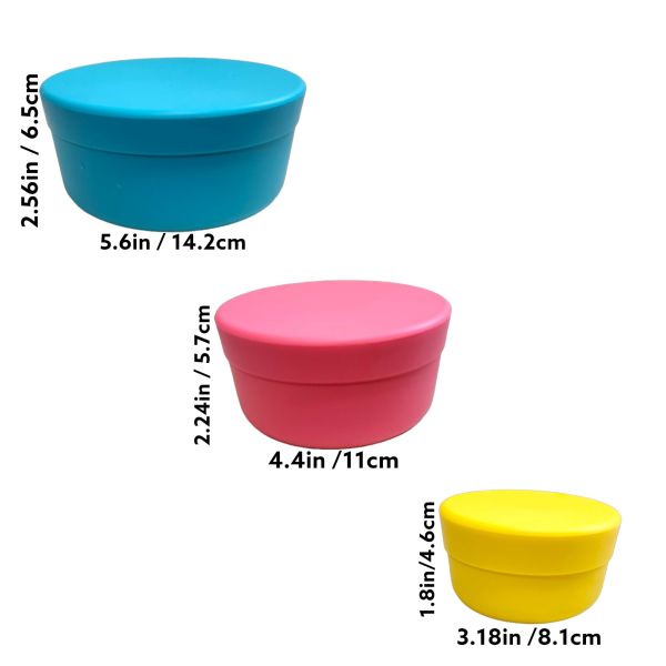 Kids Silicone Food Storage Containers BPA Free Leakproof Airtight Tag Bento Lunch Box