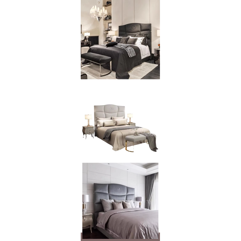 Italian Bed Room Furniture Tall Headboard Bedroom Set Furniture Bed Sets Luxury Bedroom king Size Bed