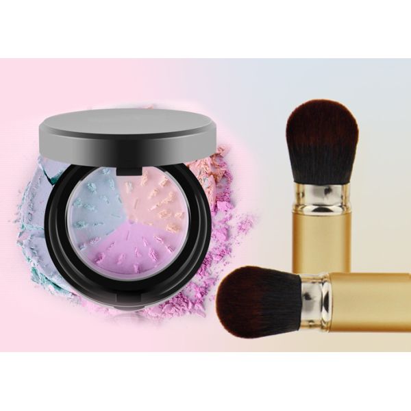 Round Nylon Hair Retractable Makeup Brush For Travel , Facial Foundation Powder Brush
