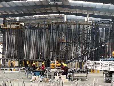 Équipement de ligne de production de revêtements verticaux en poudre pour profils en aluminium