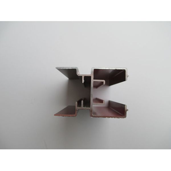 Double Glass Wood Grain Aluminum Profile , Aluminium Trim Profiles For Folding Doors