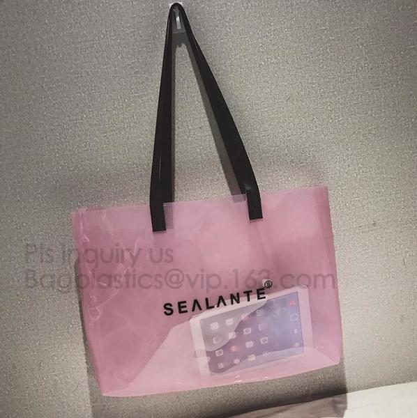 pvc transparent zipper bikini cosmetic bag, tote lady waterproof PVC swimming transparent beach bag, beach bag swimming