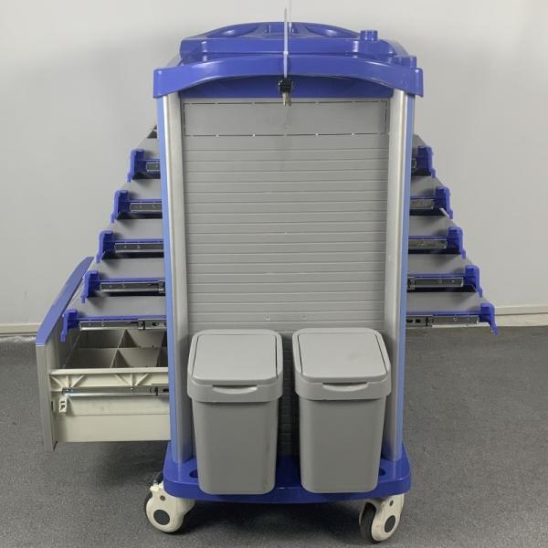 Double Sides Emergency Medicine Crash Cart Abs Material With Centralized Lock