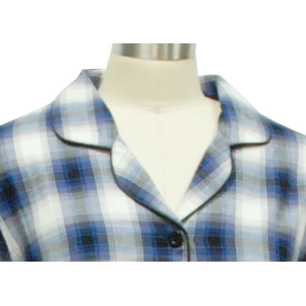 Shirt Collar Women'S Plaid Pajama Set , Women'S 2 Piece Loungewear Sets Rounded Edges