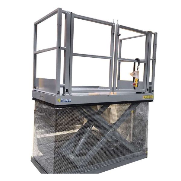 Stationary Hydraulic Driven Warehouse Crane Mini Scissor Lift with CE Certification and Handrail