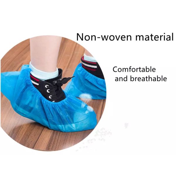 Non Woven Medical Shoe Cover , Plastic Blue Disposable Pe Shoe Cover