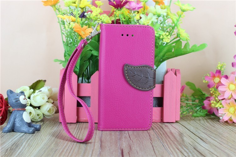 Flip Red PU Leather Wallet Case For Iphone 5c With Custom Logo