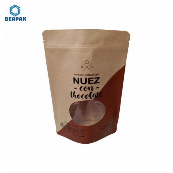 Clear Laminated Zipper Plastic 250ml Stand Up Coffee Pouches