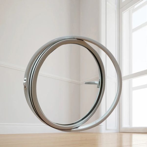 Ventanas redondas de aluminio de luna de 4 mm 5 mm 6 mm de vidrio doble templado de aluminio redondo