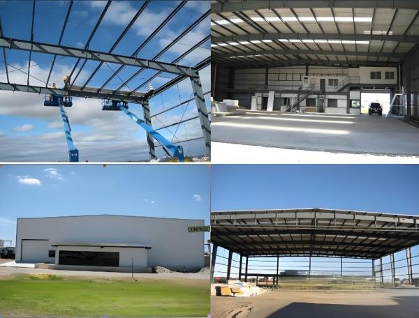 Hurricane Resistant High Strength Pre Engineered Metal Structure Warehouse Hangar