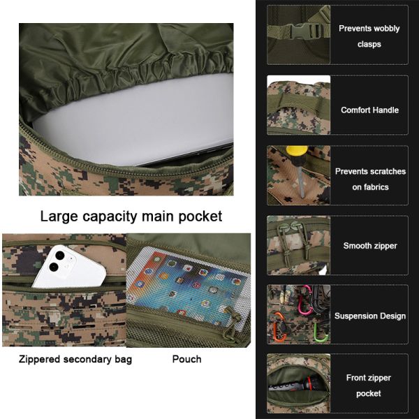Multifunctional Tactical Backpacks 45L Waterproof Gym Military Hiking Backpacks