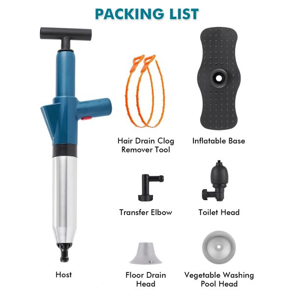 Manual Multi Function Stainless Steel Toilet Plunger for Sustainable Drain Cleaning