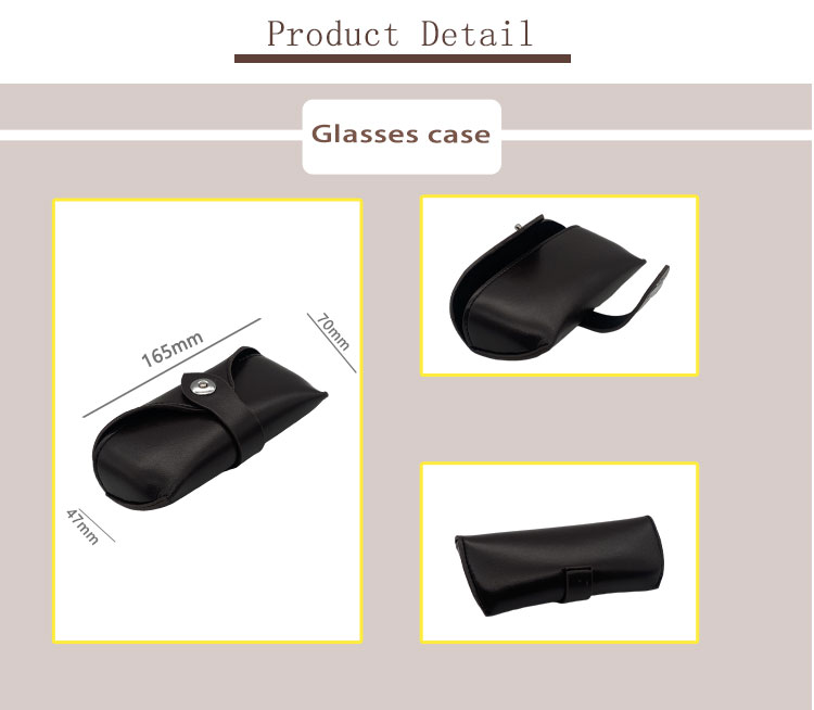 Случай стекел черноты Nubuck кожаный, мешок Eyeglass кожи пряжки пояса