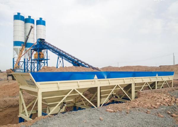 Ready Mixed Ready Mix Concrete Plant Stationary Belt Conveyor With Twin Shaft Mixer