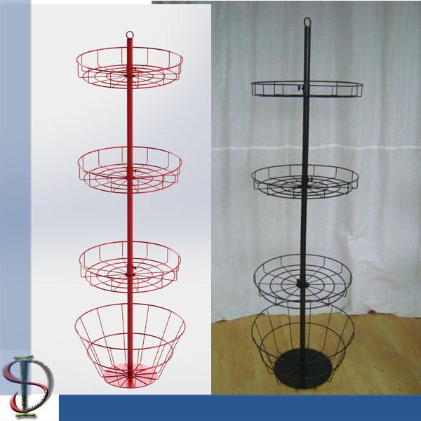 Metal Display Rack with wire baskets for brand gifts / White TOY PET CARRIER / POP display stand
