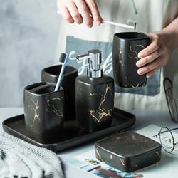 Custom Luxury Ceramics Bathroom Accessories , Marble Bathroom Sets For Home Hotel Gift