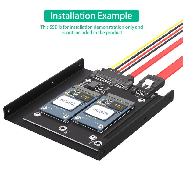 Версия обновления Dual MSATA SSD To Dual SATA3 Converter Adapter Card с 3,5 дюймовой кронштейном HDD