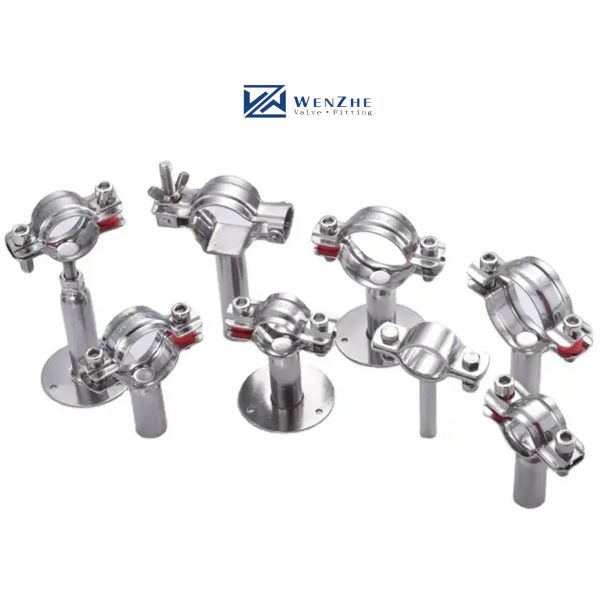 Clampada de colgador para tubos sanitarios de acero inoxidable completa 304 redonda