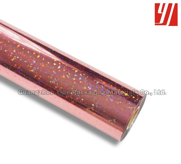 ANIMAL DE ESTIMAÇÃO cor-de-rosa efervescente das estrelas rolo da folha do laser de 12 mícrons