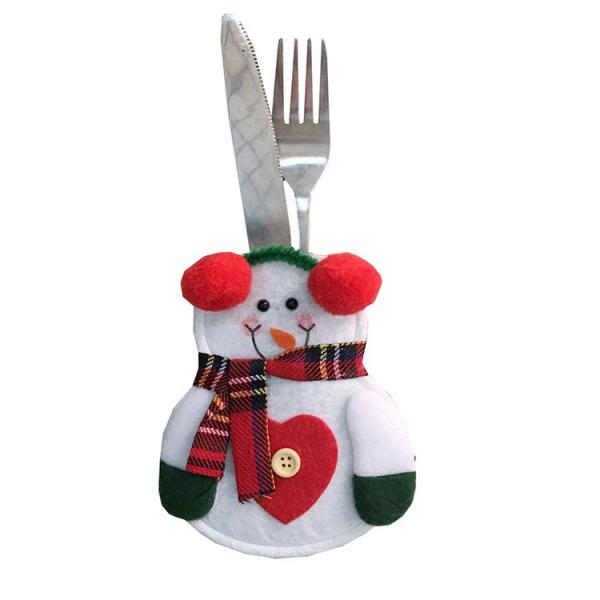 Spoon Fork Elk Snowman Silverware Holders Holiday Home Decor