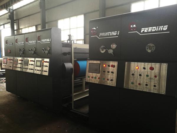 4 Color Corrugated Flexo Printing Machine With Lead Edge Feeder Water Ink